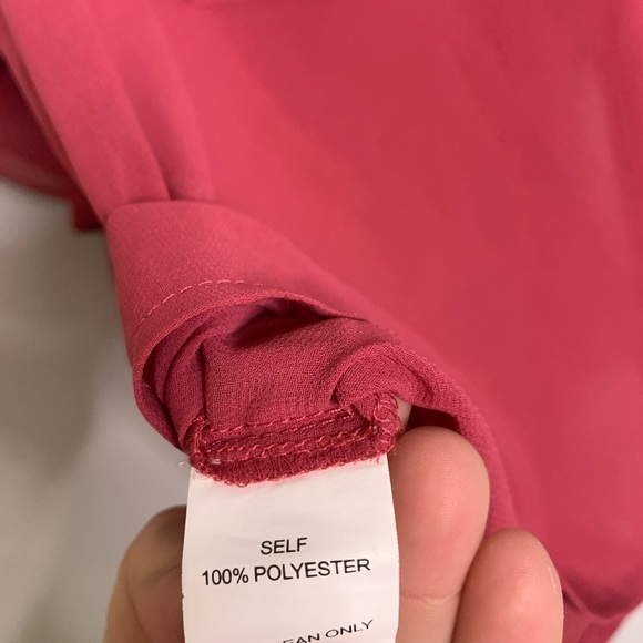 Re named ruffle tier layer cold shoulder tank top pink blush small women’s - Picture 5 of 6